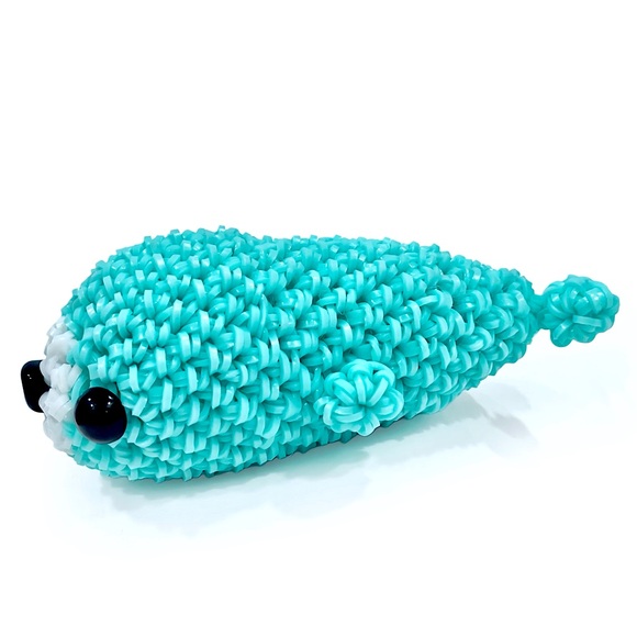Loomigurumi Kawaii Turquoise Seal Handmade With Love Blue Green - Picture 4 of 10